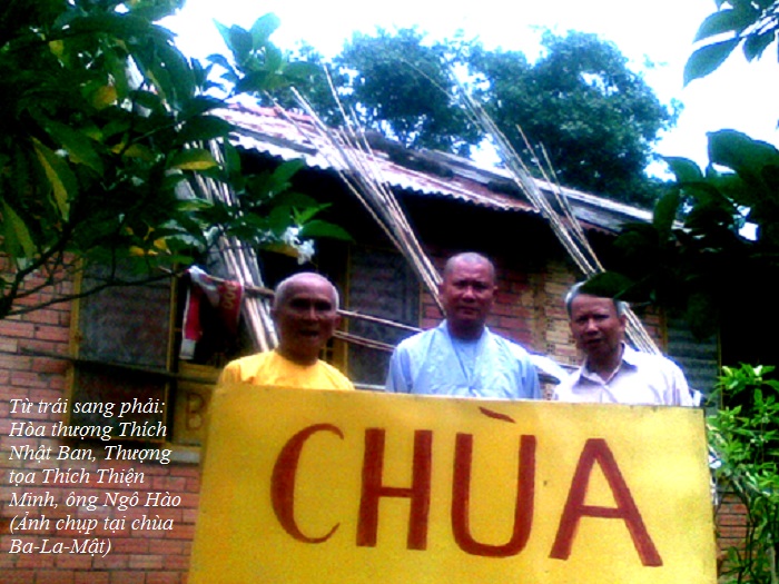 From left to right: Thich Nhat Ban, Thich Thien Minh and Ngo Hao