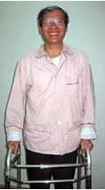 Father Nguyen Van Ly on the day he was released “temporarily” for medical treatment, March 2010. © Private.