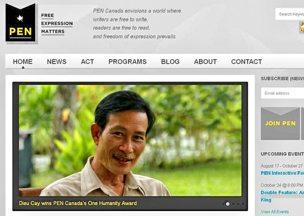 Blogger Điếu Cày, mặc dầu đang bị giam giữ nhưng vẫn được quốc tế quan tâm: Trang web cua Pen Cannada đưa tin Blogger Điếu Cầy được giải thưởng “One Humanity Award” vào năm 2013. Pen Canada web