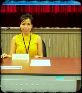 Miss Le Thu Ha at a local seminar on human rights issues