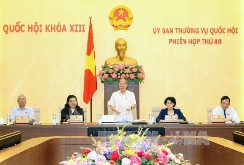 NA Chairman Nguyen Sinh Hung at the 40th session of the NA Standing Committee__Photo: Nhan Sang/VNA
