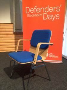 The empty chair symbolises all those human rights defenders who could not join us at Defenders Days including the 2015 recipient Ms. Nguyễn Ngọc Như Quỳnh