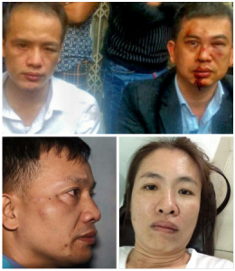 Người bảo vệ nhân quyền bị tấn công: Ls Lê Văn Luân, Nguyễn Ngọc Như Quỳnh và Nguyễn Văn Đài (theo chiều kim đồng hồ)