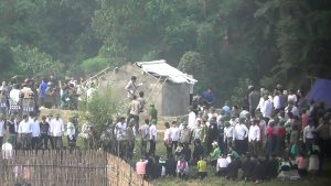 Police destroying a Protestant church of ethnic minority in northern Vietnam